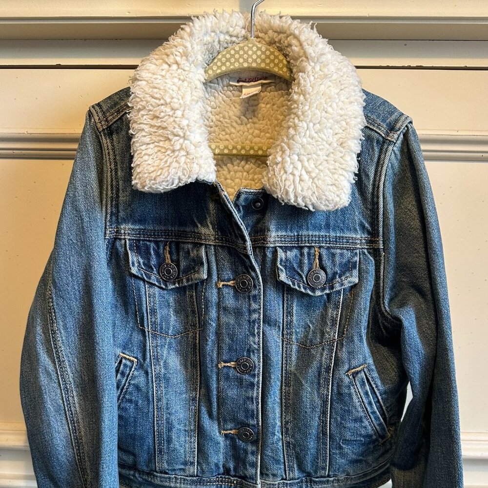 Cat & Jack Jean Jacket with Sherpa Lining - Size 6/6X